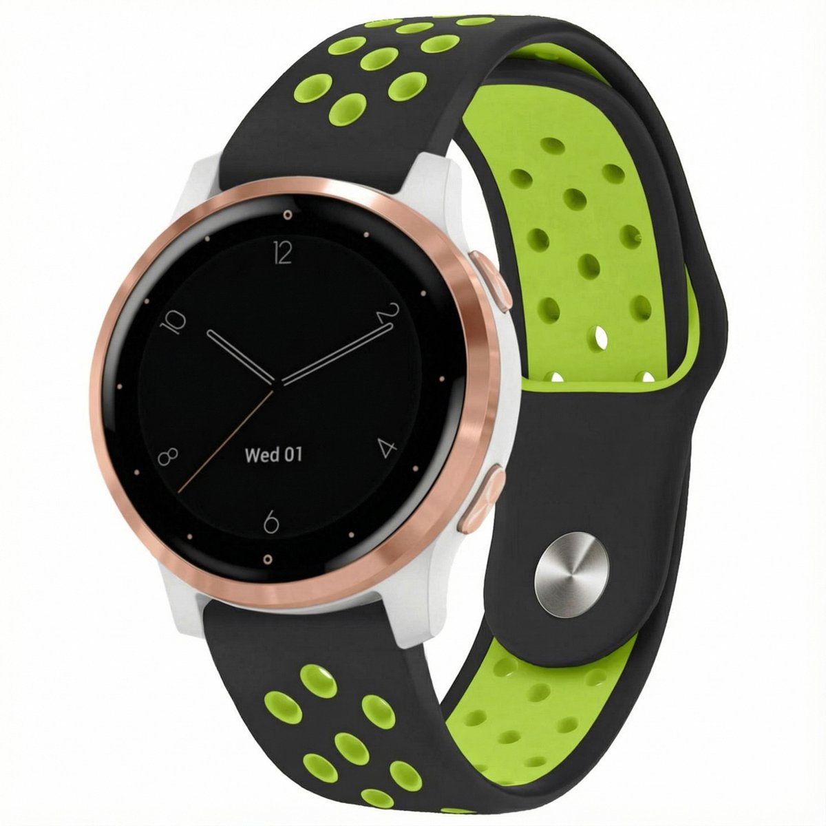 imoshion Siliconen sportbandje - Universeel 18 mm aansluiting - Black & Lime