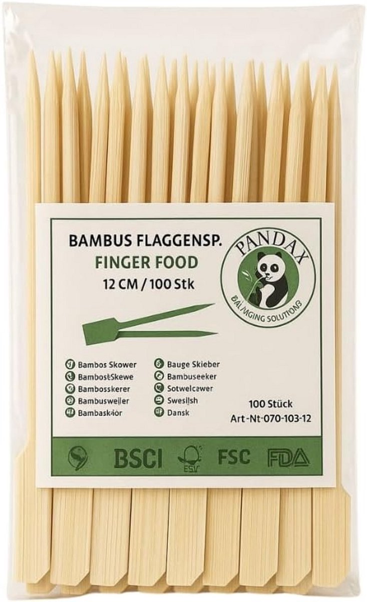 Houten Prikkers Set voor Hapjes, Cocktails en BBQ - 100 Stuks Bamboe Spiesjes