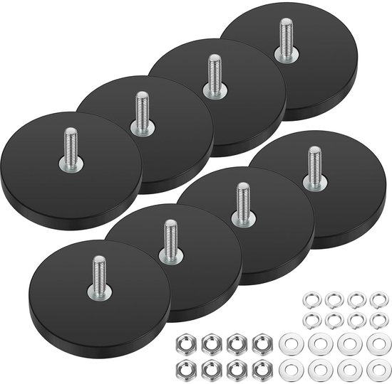 Schijfmagneet met rubber coating 16,8 mm, dikte 4,4 mm