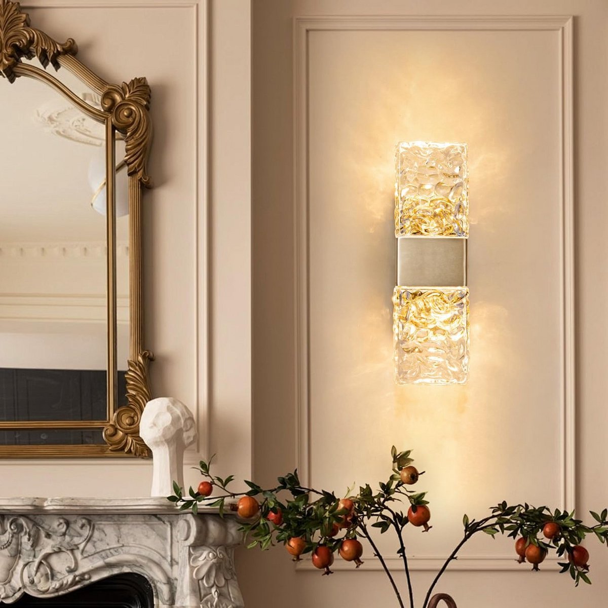 Luxe Kristallen Wandlamp Goud Warm Licht voor Woonkamer en Slaapkamer