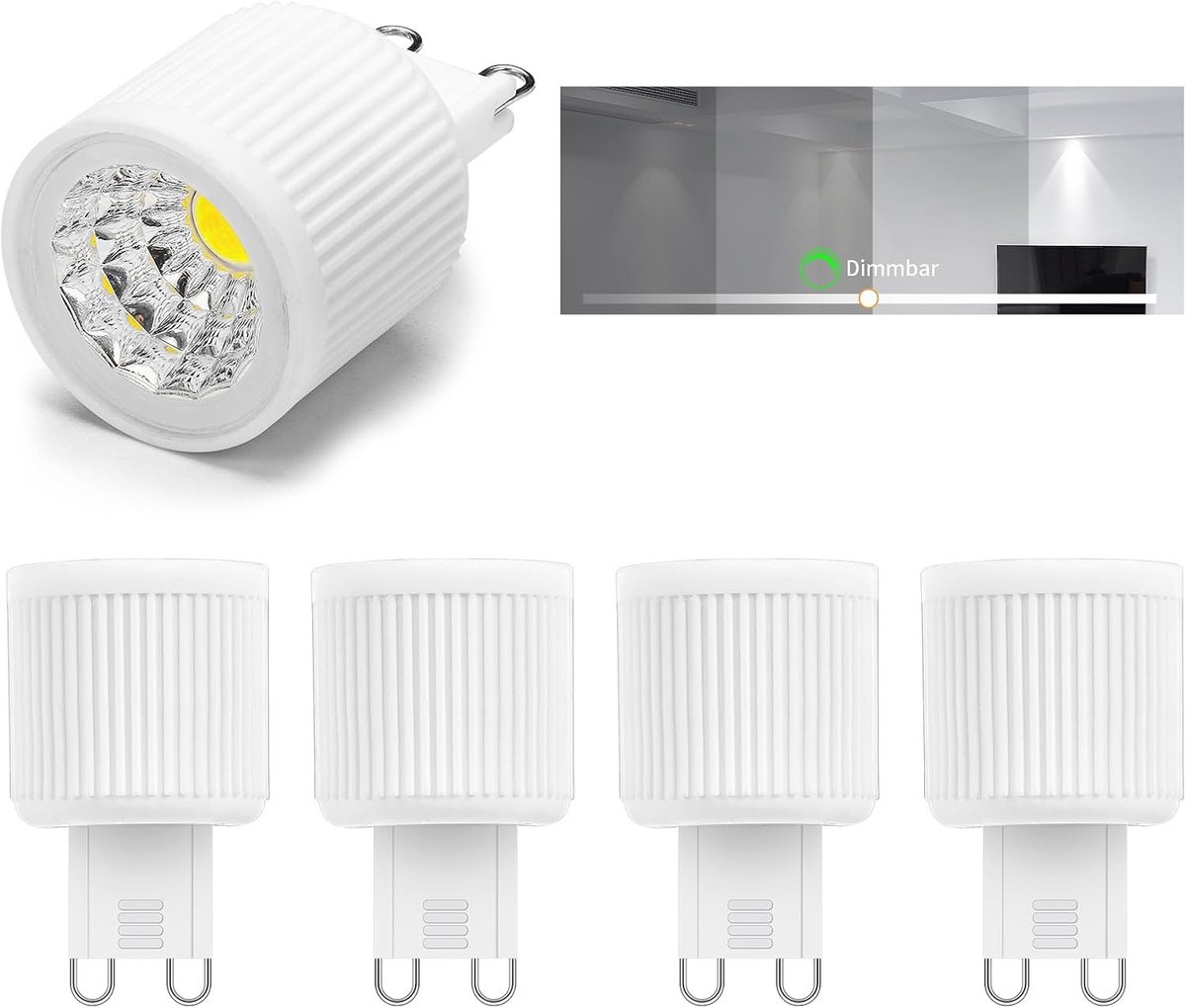 G9 LED Lamp Dimbaar 3W Koel Wit 6000K - Vervangt 30W Halogeen - 5 Stuks