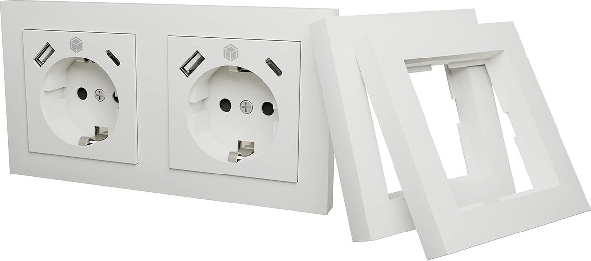 Inbouw Stopcontact met 2x USB-C PD en 2x USB-A Wandcontactdoos