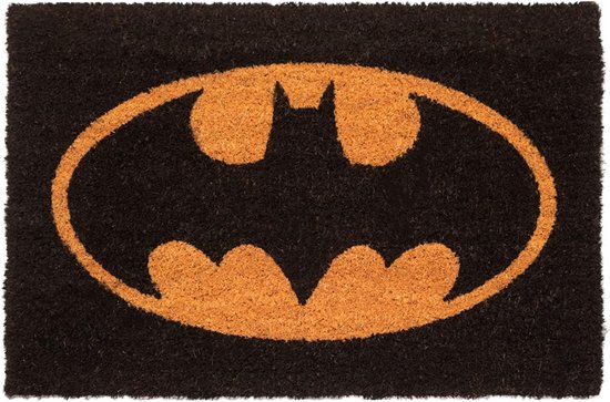 Zwarte Kokos Deurmat met Batman Logo - 60x40 cm - Geschikt voor Binnen en Buiten