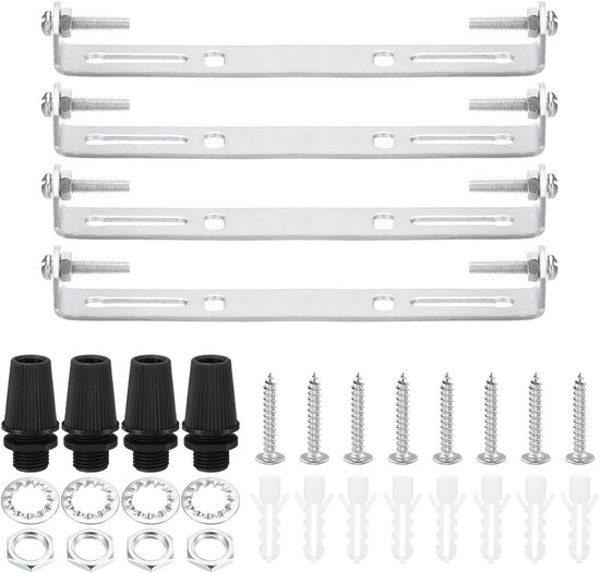 Universele montagebeugels voor plafondlampen en wandlampen, 4 stuks, koolstofstaal, roestbestendig, max 10 kg