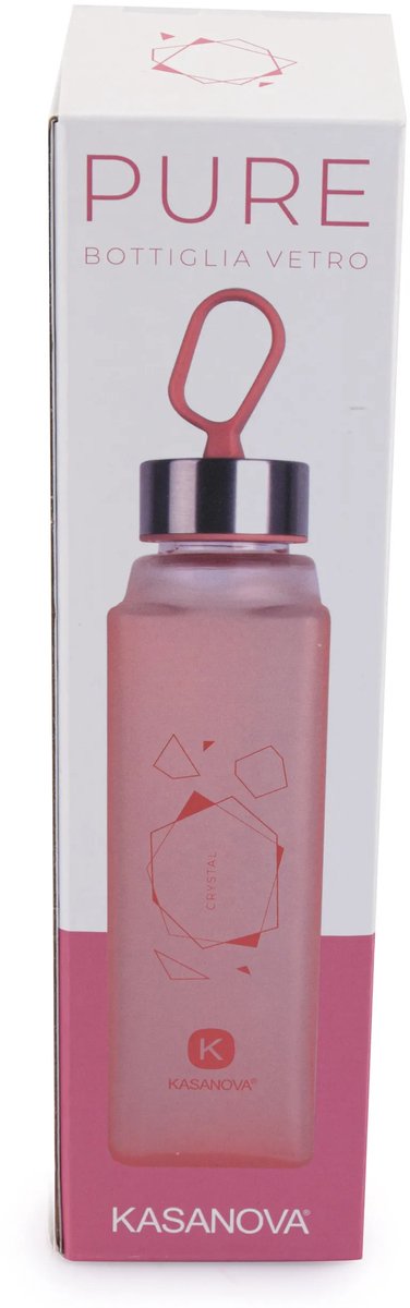 Glazen waterfles Pure 420 ml Kasanova Rose van Kasanova — afbeelding 2