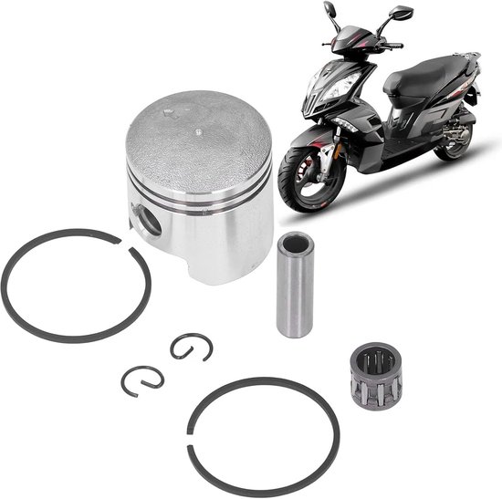 Zuigerveerset, 40 Mm Zuigerpenringset Staallegering Stabiele Prestaties voor 2-takt Bromfiets Scooter Crossmotor Zuigerveerset, 40 Mm Zuigerpenringset Staallegering Stabiele Prestaties voor 2-takt Bromfiets Scooter Crossmotor