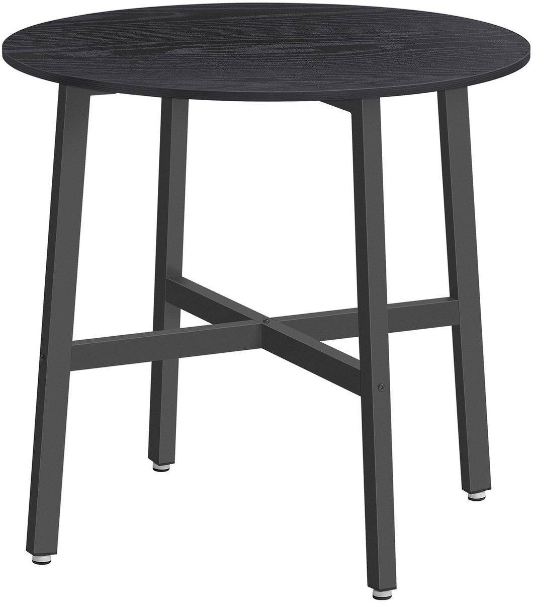 Ronde keukentafel – Industrieel design – 80 cm – Ebbenzwart-Inktzwart