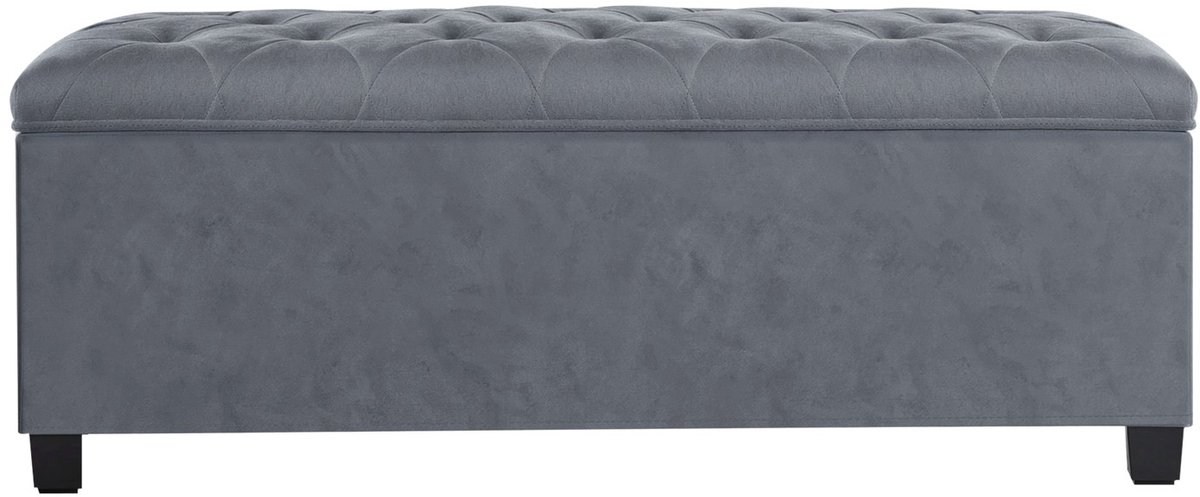 Opbergpoef – Bankje met poten – 40 x 110 x 40 cm – Grijs