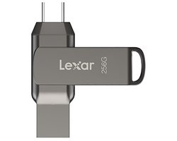 Lexar JumpDrive Dual Drive D400 USB 3.1 Type-C 256 Grijs
