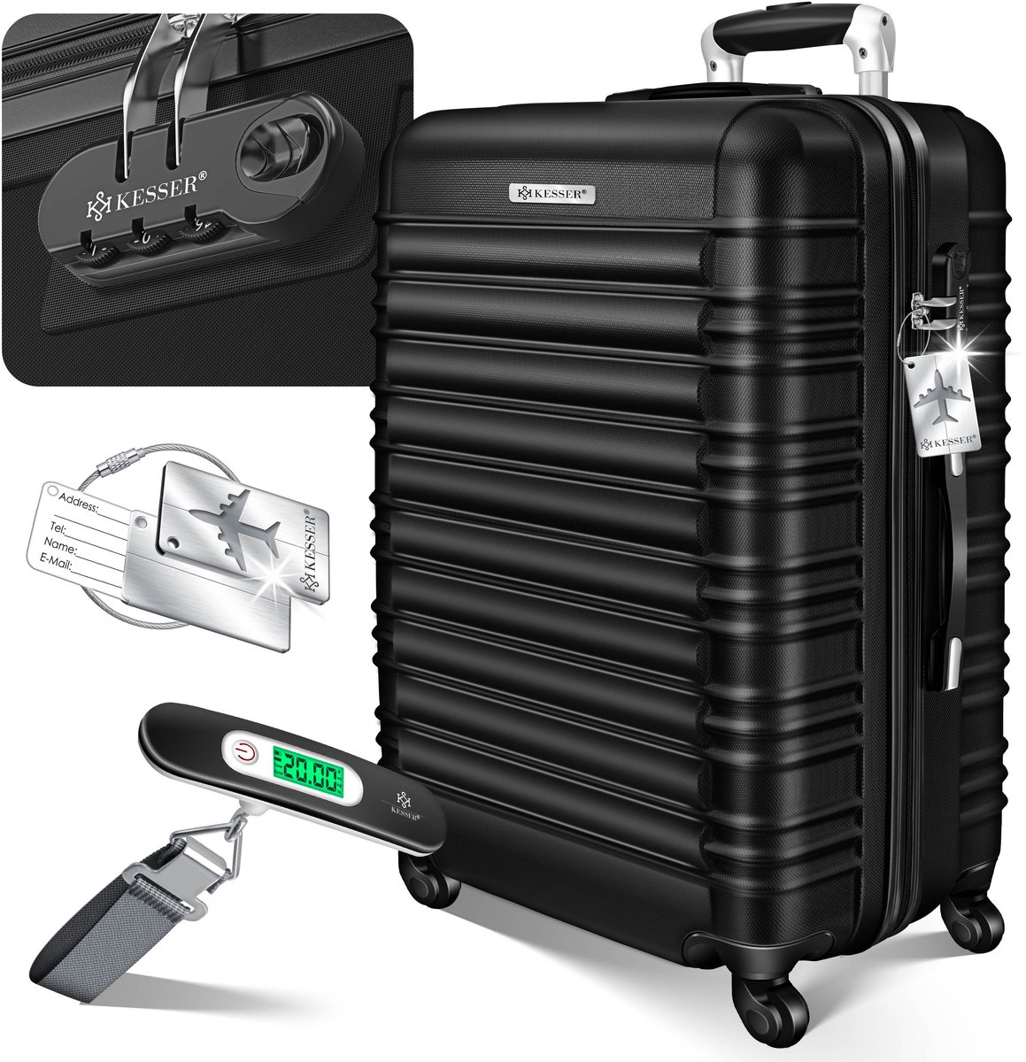 KESSER® Reiskoffer 120L Koffer - Trolley op wieltjes met Cijferslot, bagageweger en bagagelabel