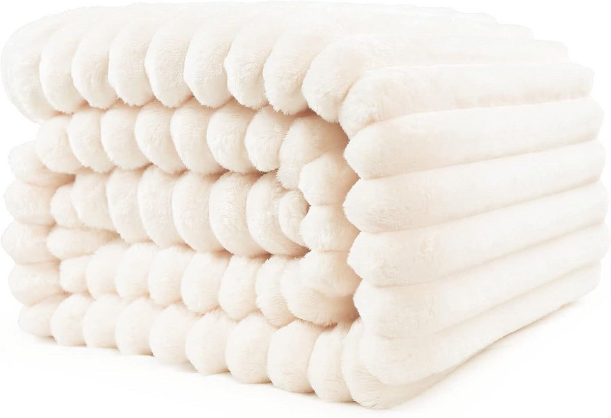 Knuffeldeken Pluche - Spree Bankdeken - Comfort Verhogend - Dicht 330 g/m² Materiaal - 200 x 230 cm - Beige