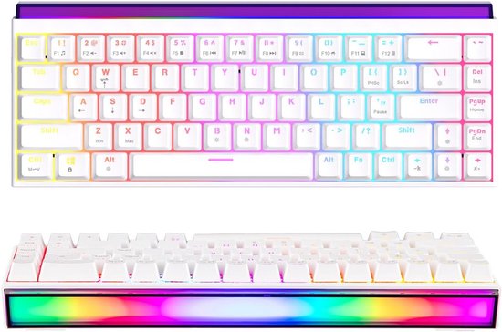 Compact 65% Gaming Toetsenbord (68 Toetsen) Mechanisch, Hot Swappable ...