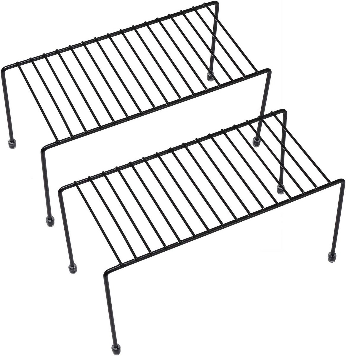 Zwarte Keukenplanken Set van 2 - Mini Opbergplank voor Kastorganisatie