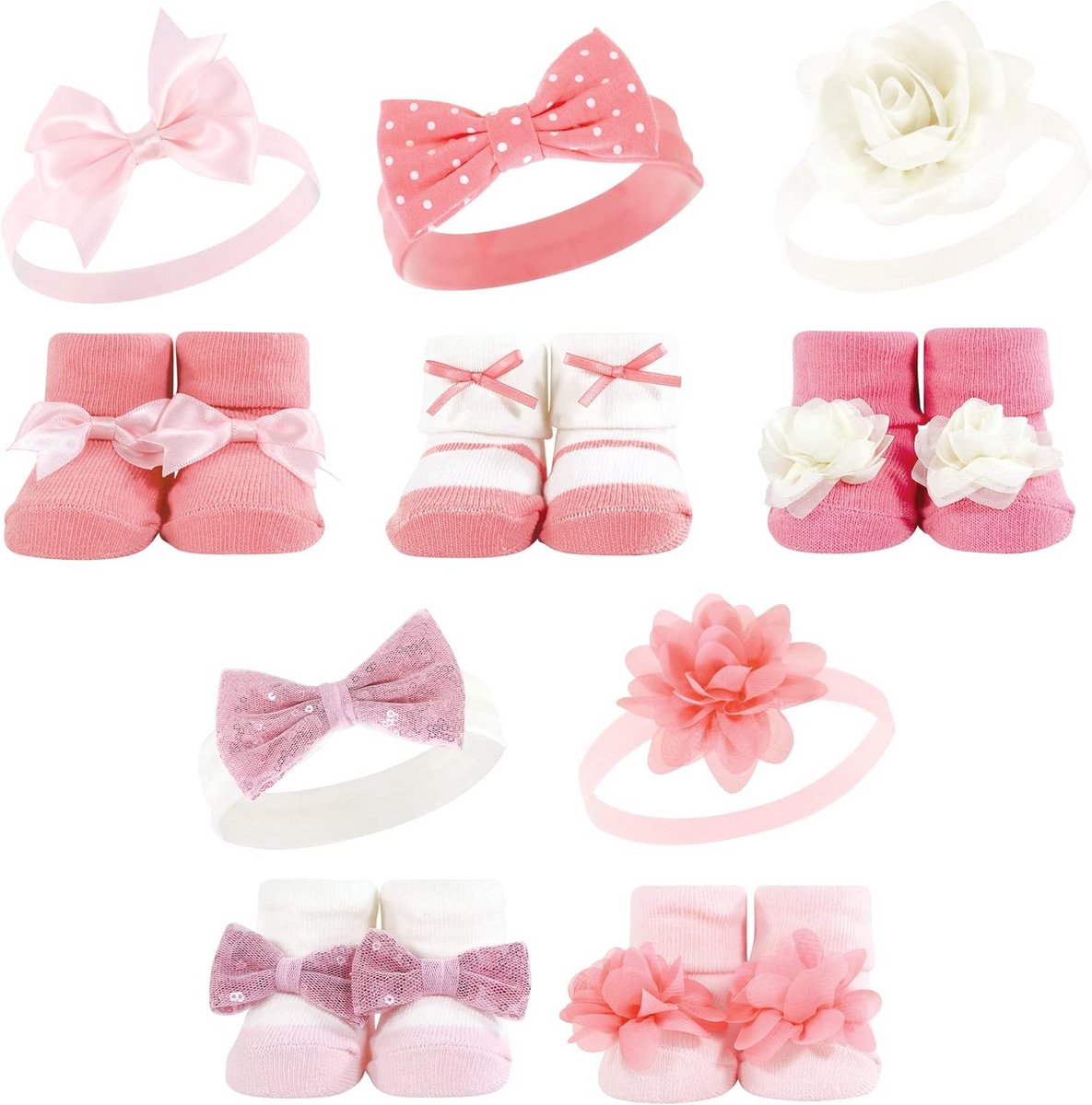 Babymeisje Set: Haarband en Sokjes Cadeauset