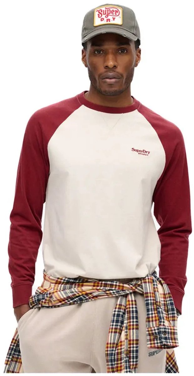 Superdry Essential Baseballtop met logo en lange mouwen Heren Tops Wit