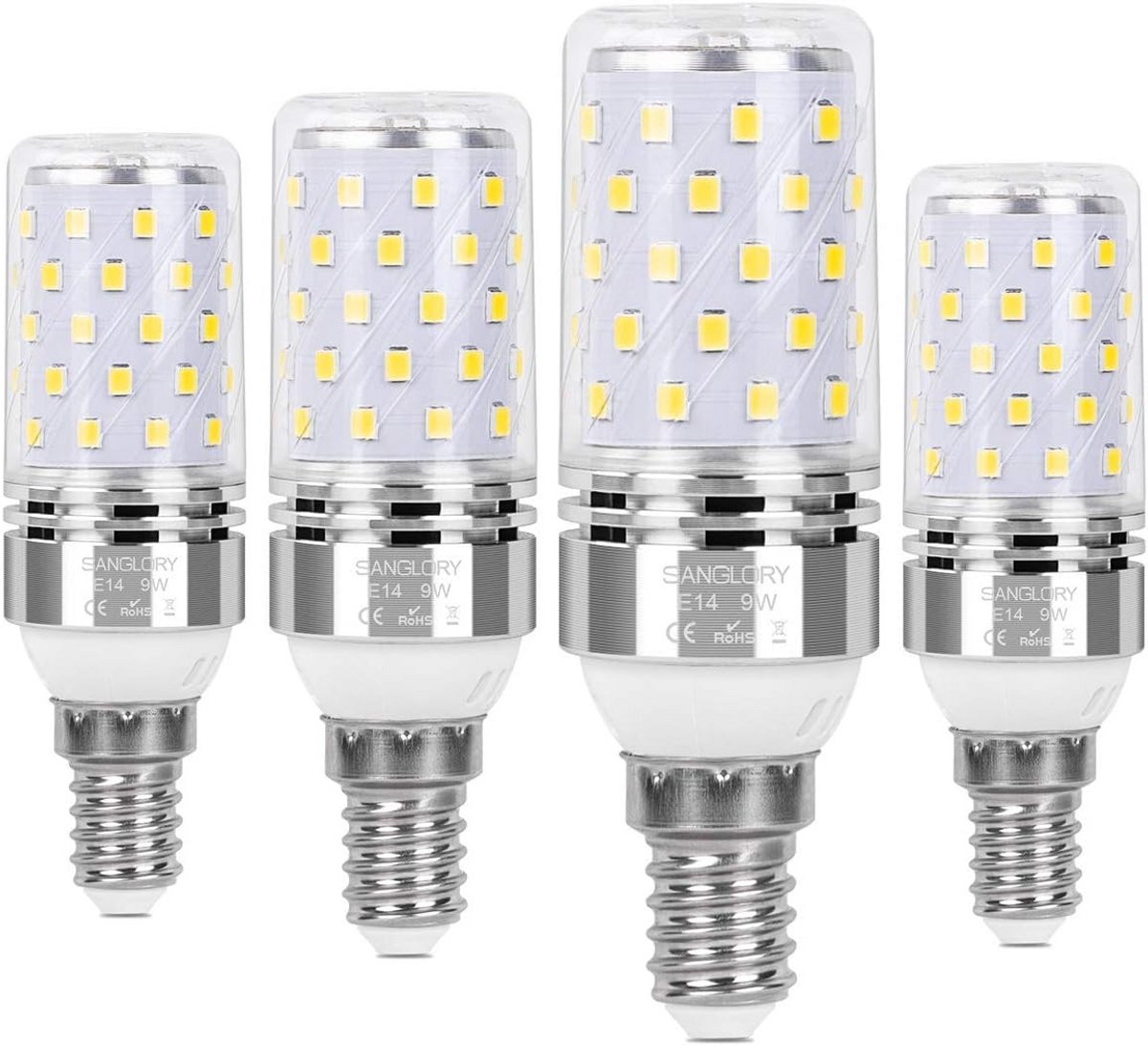 4x E14 LED Lamp 9W Koud Wit 950 Lumen - Vervangt 80W Halogeen - Maïslamp