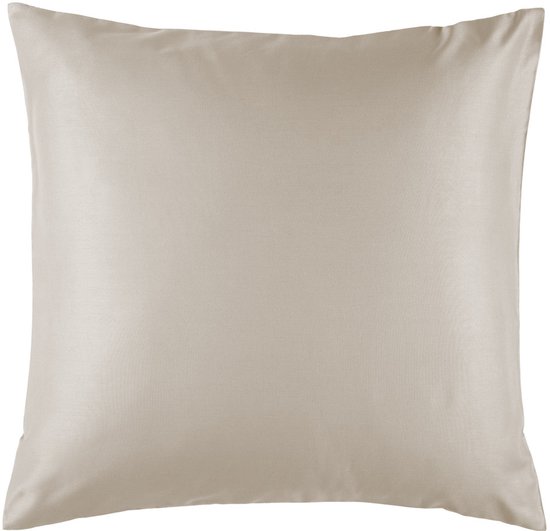 douceur d'intérieur 1640687 Taie d'Oreillers Volant Plat Uni Coton Point Bourdon 57 Fils Gris