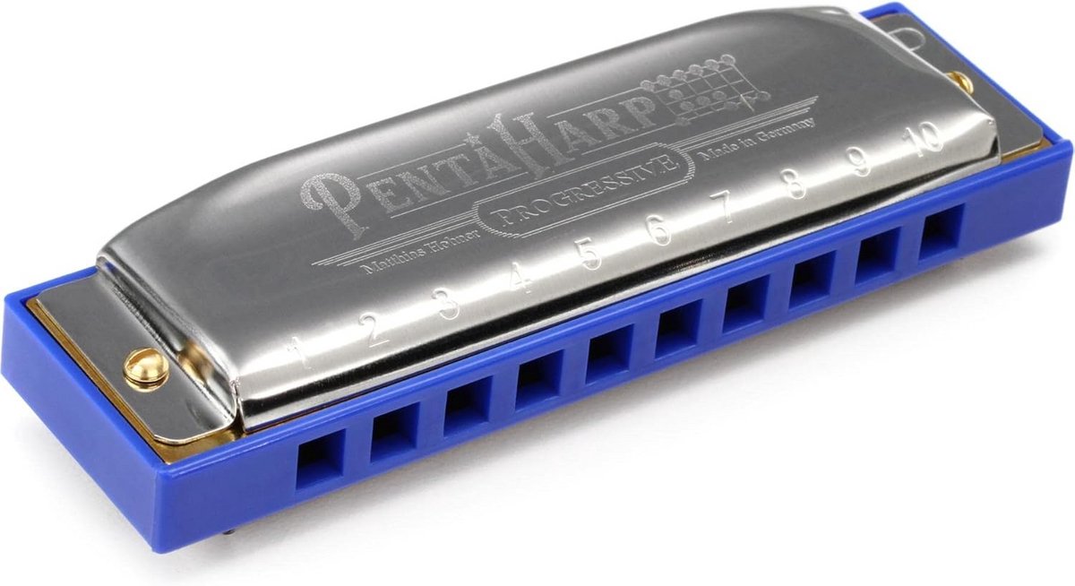 Pentatonische Mondharmonica, Toonsoort D Mineur, Roestvrij Staal