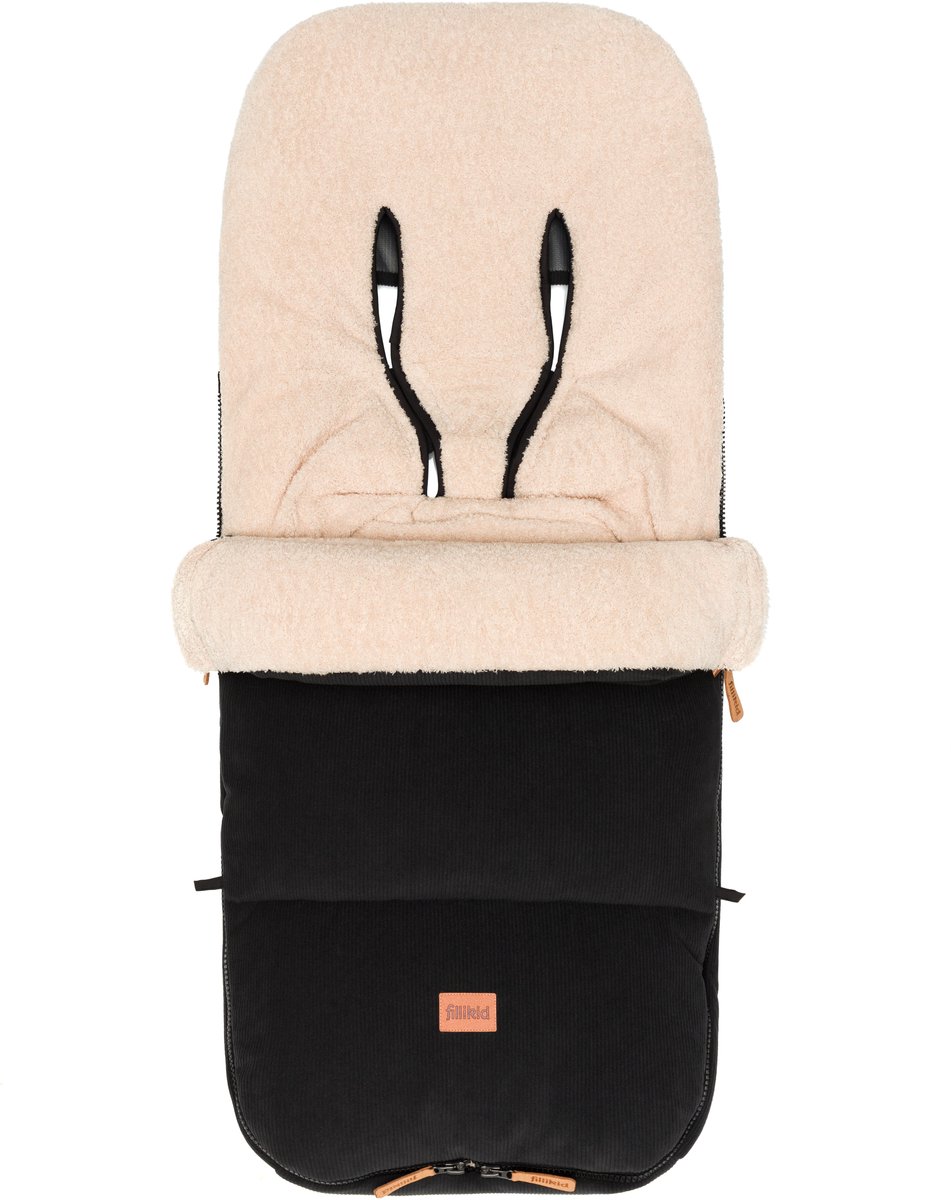 Winter voetenzak kinderwagen en Buggy - Antislip - Thermoregulerend - Waterafstotend - Corduroy - Zwart - Fillikid