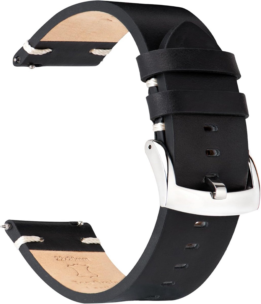 Leren Horlogeband met Snelsluiting - 18mm, 20mm, 21mm, 22mm - Vintage Stijl Duurzaam Kalfsleer