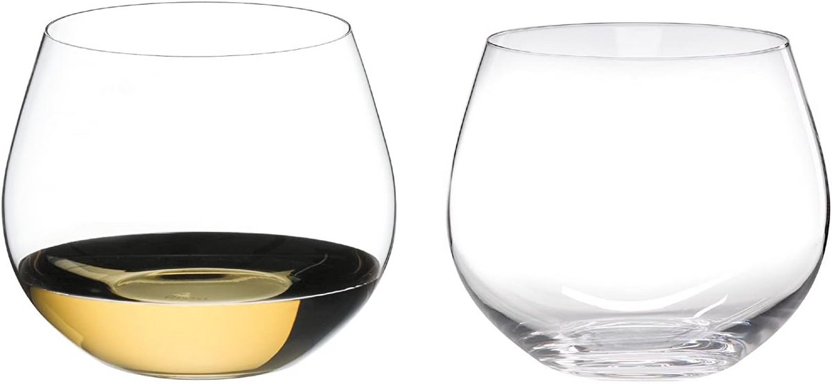 Set van 2 Oaked Chardonnay Witte Wijnglazen - Stengelloze Kristal Glazen