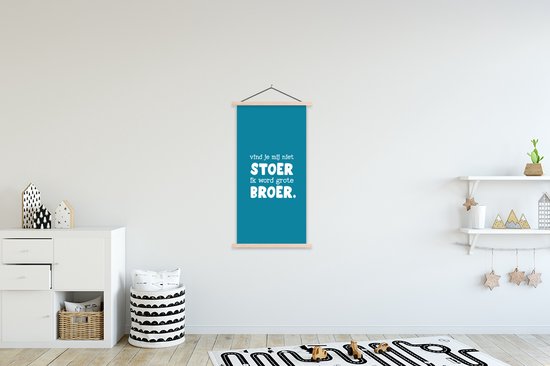 Porte-affiche avec affiche - Affiche scolaire - Citations - Proverbes - Je vais être un grand frère - Frères - Frère - 60x120 cm - lattes vierges