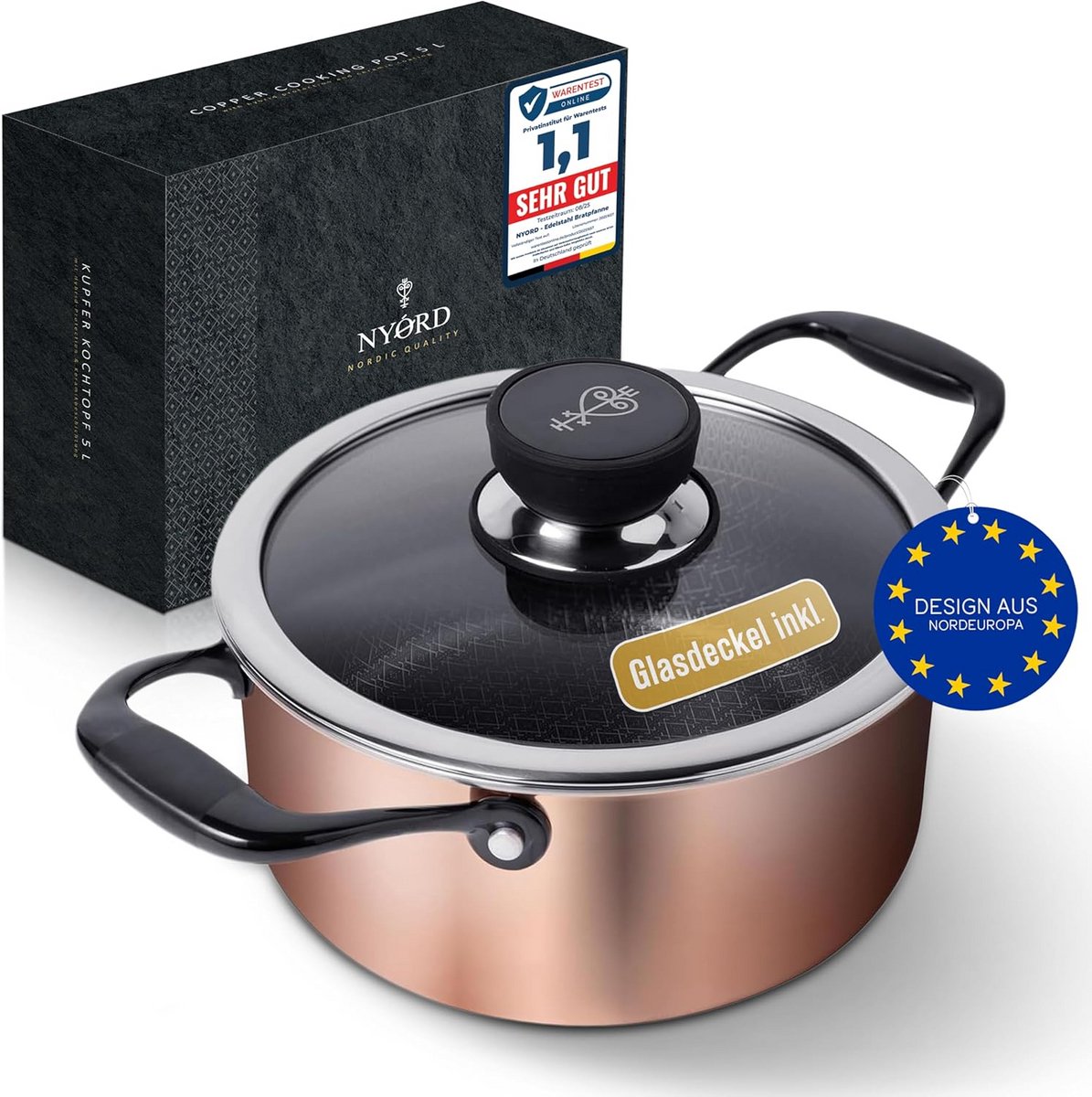 24 cm Koper Kookpan met Keramische Coating voor Gas en Inductie