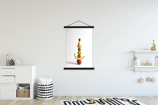 Lattes d'affiche textielposter empilées fruits noir 120x180 cm XXL / Groot format!