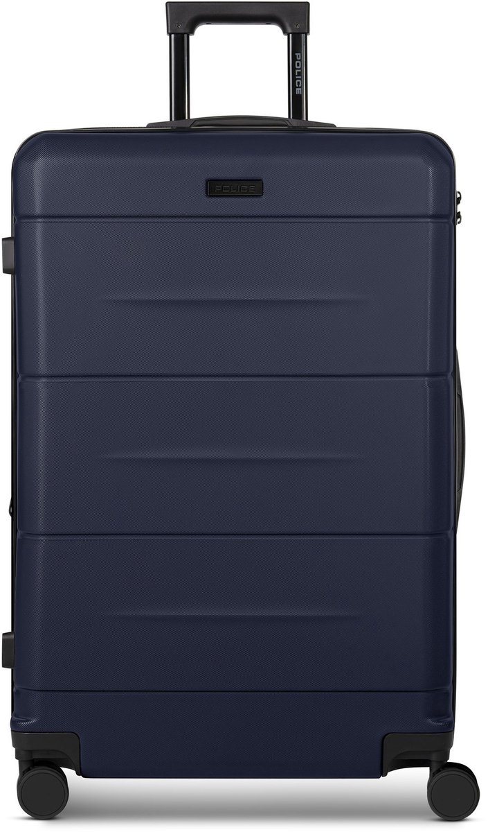 Police London 4 wielen Trolley 74 cm met uitbreidingsplooi - Harde bagage - Combinatieslot - dark navy