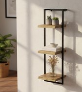 VASAGLE Wandplanken, set van 2, grote zwevende planken, stabiele hangende planken voor woonkamer, slaapkamer, gang, 60 x 20 x 33 cm, industriële stijl, rustiek bruin en zwart LCR01BX