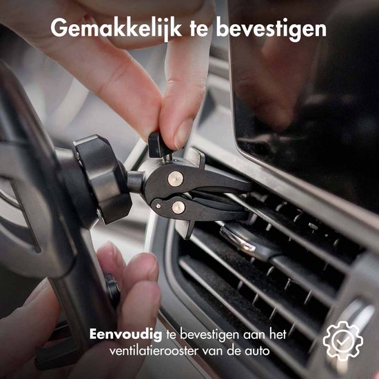 iMoshion téléphone voiture - Réglable - Universel - Carbone - Grille d'aération - Zwart