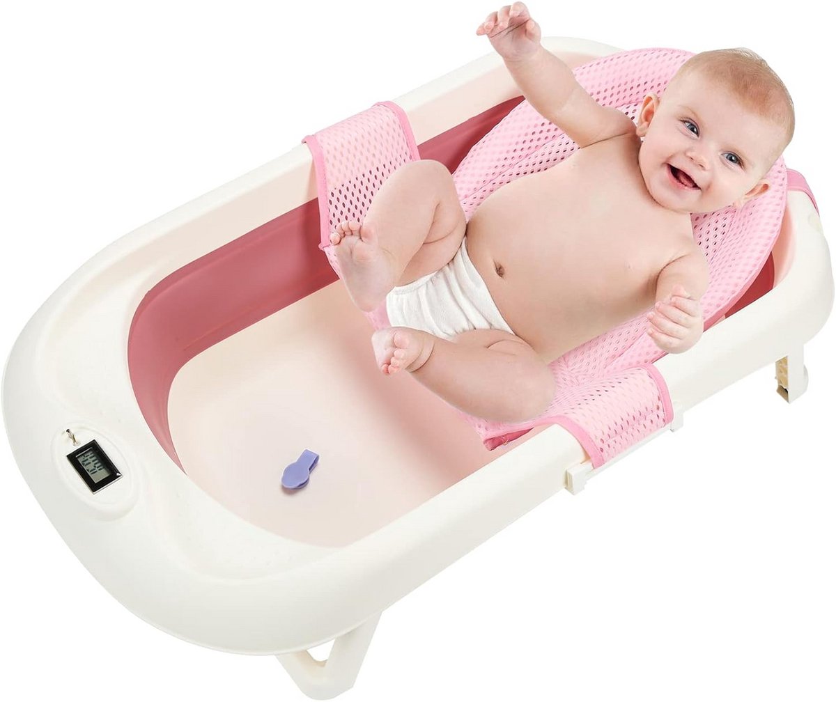 Opvouwbaar Babybadje met Thermometer en Badnet 50L - Veilig en Comfortabel voor 0-6 Jaar