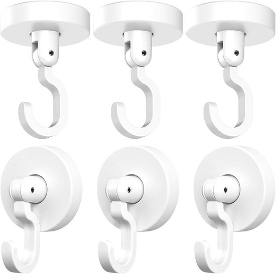 Set van 6 zelfklevende plafondhaken - Geen boren nodig - Extra sterke haken - Ideaal