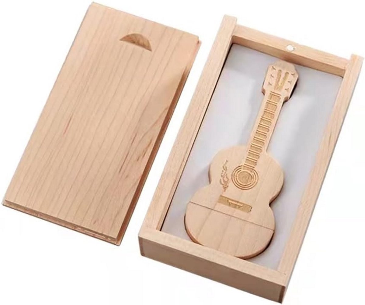 Houten Gitaar USB Stick 16GB - Snelle Geheugenstick met Geschenkdoos