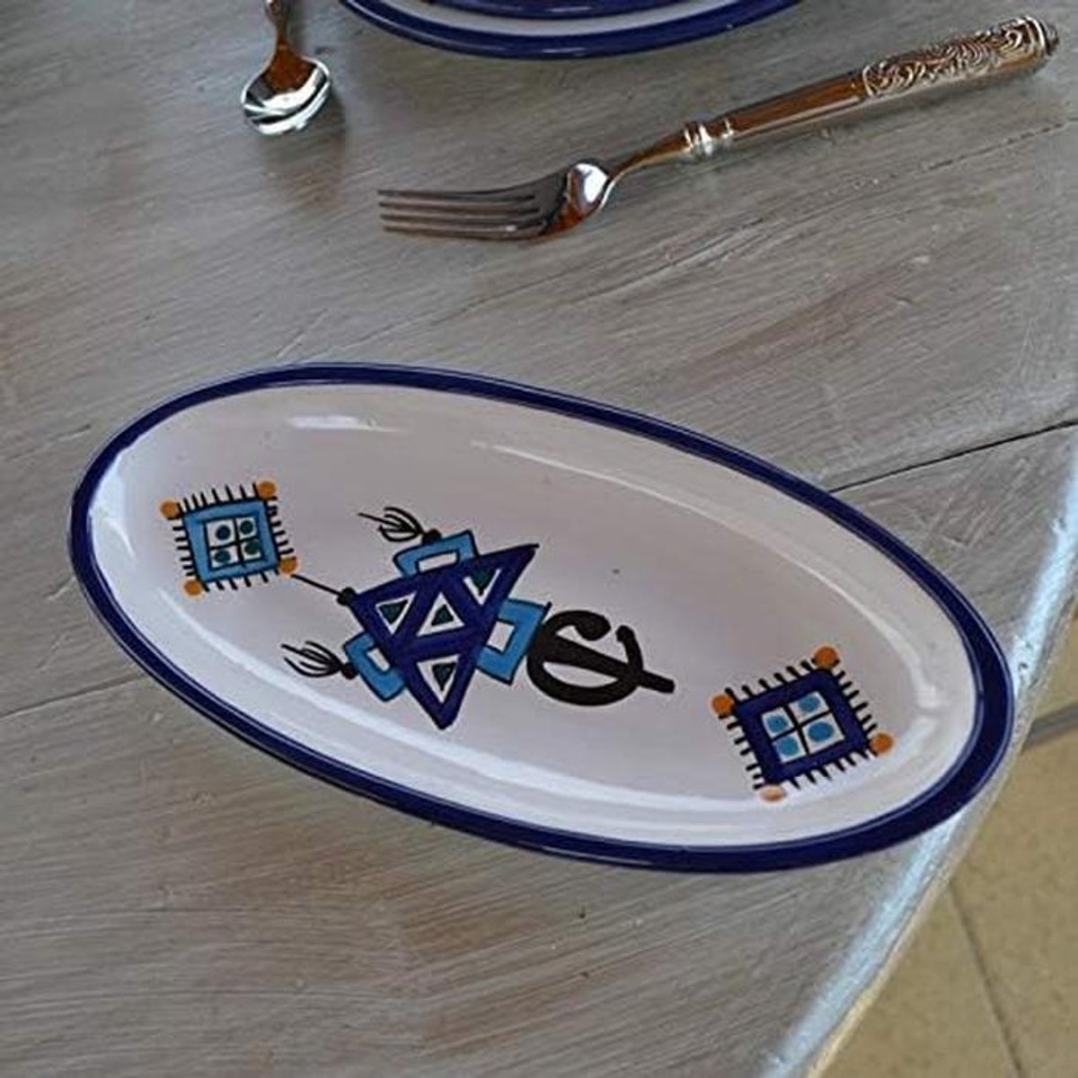 Ovale Ovenschaal Keramiek Blauw – Lang 24 cm – Geschikt voor Oven en Magnetron