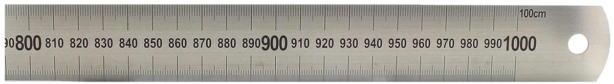 Stalen liniaal 150 cm - Duurzame roestvrijstalen liniaal met millimeterschaal