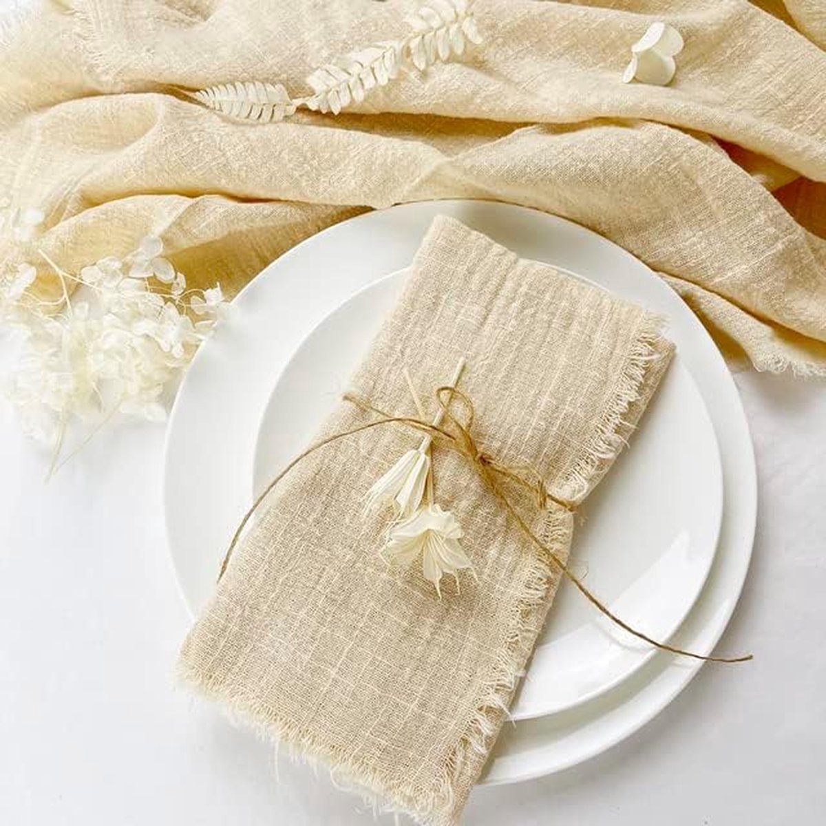 Stunq® Set van 50 Groene Katoenen Servetten voor Feestelijke Tafeldecoratie