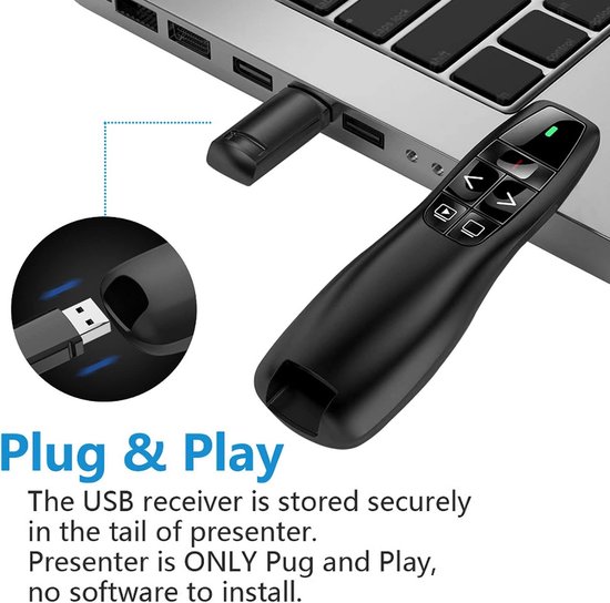 Draadloze Presenter Clicker USB & Type-C voor PowerPoint Presentaties — afbeelding 3