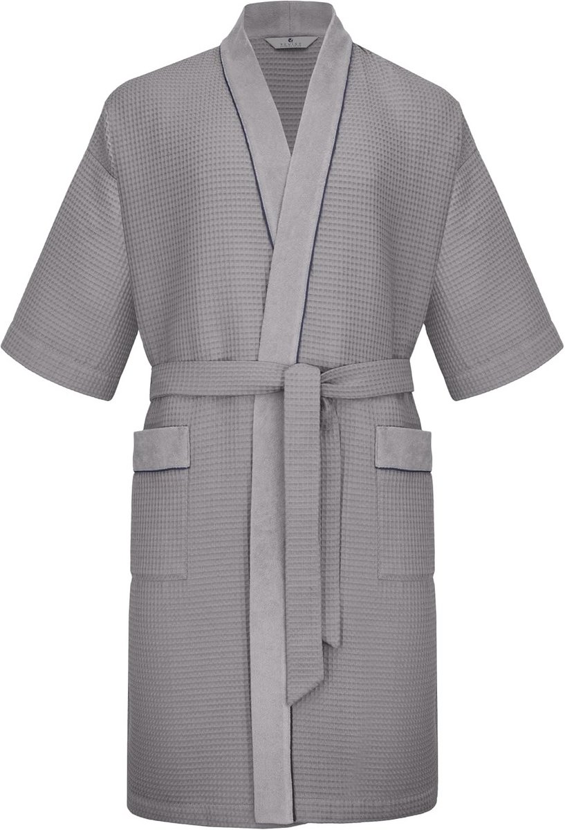 Heren Kimono Badjas van Katoen - Wafelpiqué