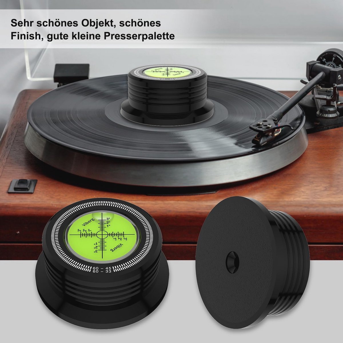 Draaitafelgewicht en Platstabilisator voor LP Vinyl Platen - Stabiele Rotatie met Waterpas
