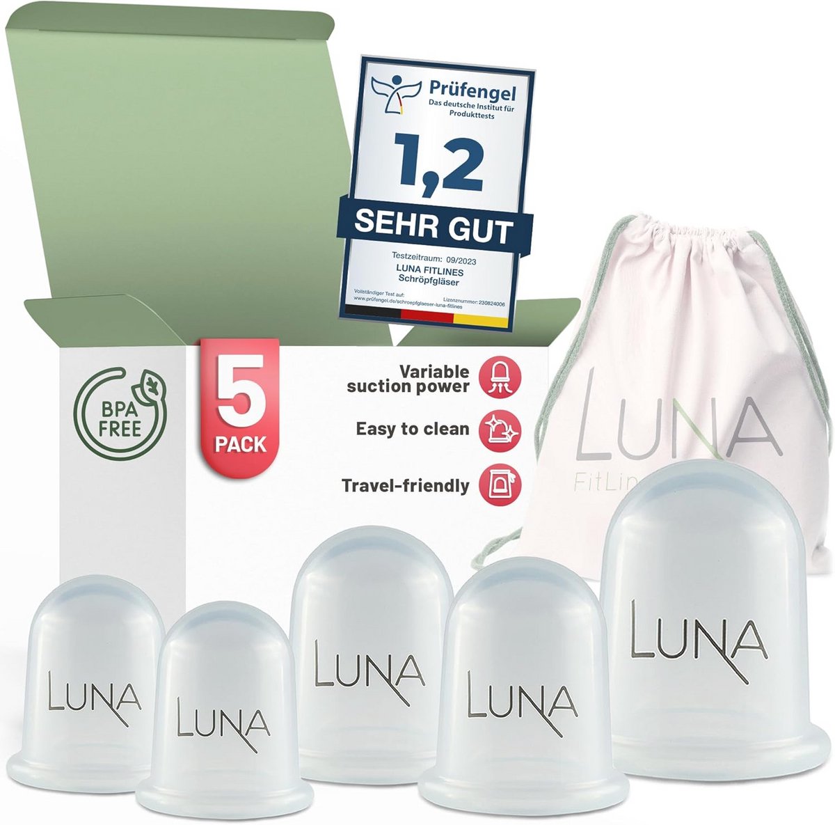 Cupping Therapie Set - Premium Siliconen Massage Cups