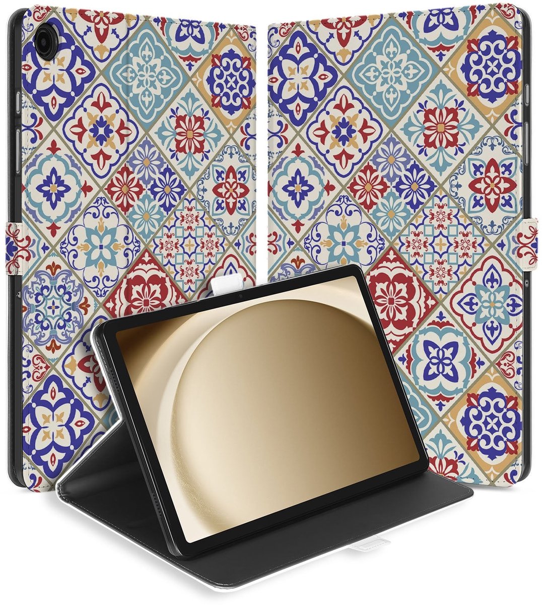 Book Case Hoesje met Standaard Tiles Color Samsung Galaxy Tab A11 Plus