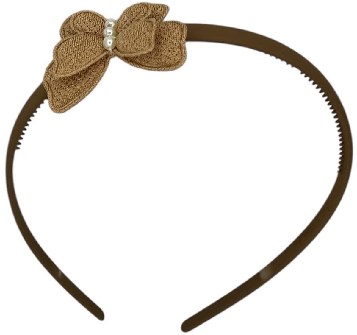 Diadeem met vlinder - khaki diadeem - velvet - khaki/bruin