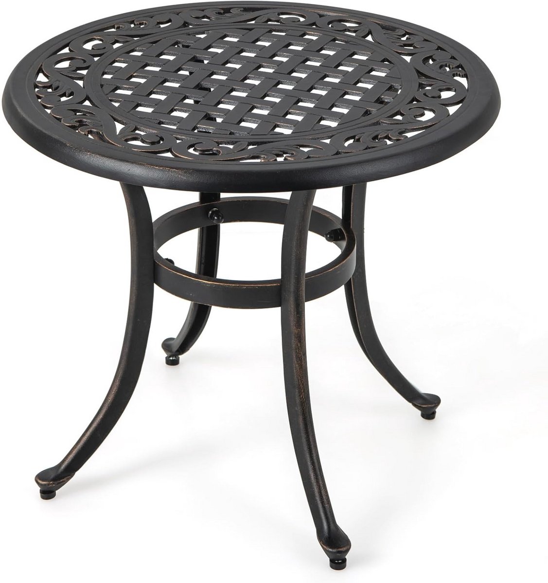 Ronde tuintafel van gegoten aluminium - 60 cm diameter, roestvrij en stijlvol voor balkon en terras
