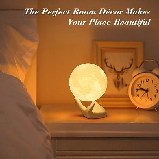 Maanlamp Nachtlampje USB Oplaadbaar Touch Control met Twee Tonen — afbeelding 3