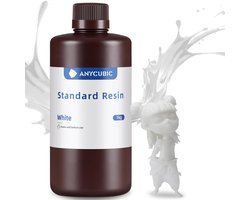 Anycubic Standard Resin White 1kg – UV Resin voor LCD 3D Printers – Snelle Uitharding – Hoge Nauwkeurigheid – Lage Krimp – 365–410nm – Standaard Hars voor Miniaturen & Prototyping