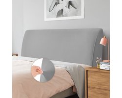 Caijin Beschermhoes voor het hoofdbord van het bed, zachte stretch, fluweel, stofdicht, stofdicht, fluwelen stof, 200-220 cm (king), zilvergrijs)
