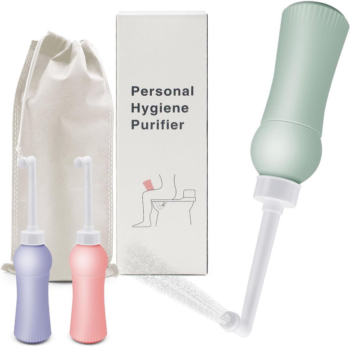 Intrekbaar draagbaar bidet - 500 ml Po douche voor reizen en thuis, bespaart toiletpapier, hygiënisch en milieuvriendelijk
