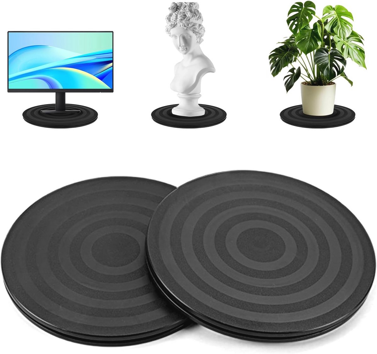 Draaiplatform 2 Stuks 20cm 360° Draaischijf voor Computer, Laptop, TV, Monitor en Keuken