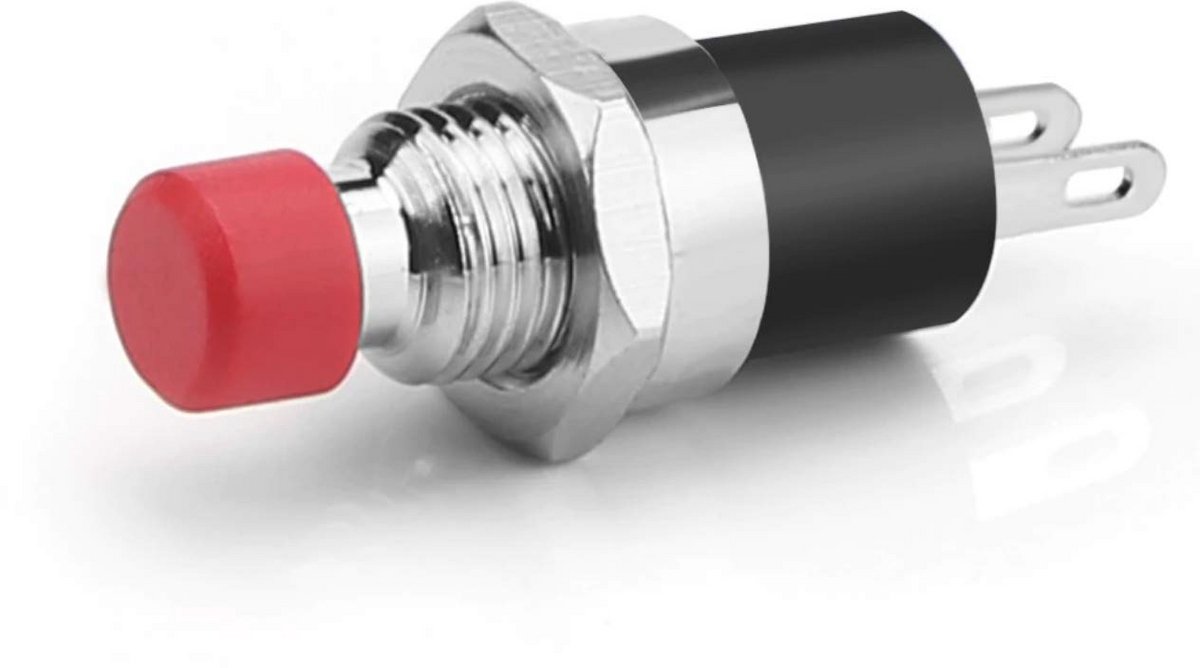 Mini Micro Drukknop 12V 120V Rood Rond - Ideaal voor Alarm, Bel en Schakeling